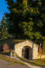 Traditional wine cellars in Tolcsva, Great Plain, North Hungary