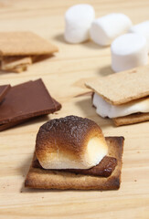 Smores. Marshmallow with Chocolate and Graham Crackers