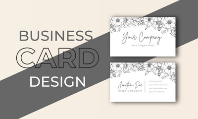 Business card design, Custom business card, Floral line art, Botanical business card, Minimalist brand