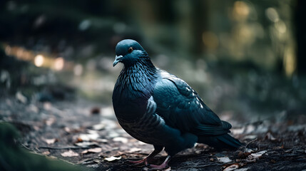 Pigeons in the Temperate Forest. Generative AI