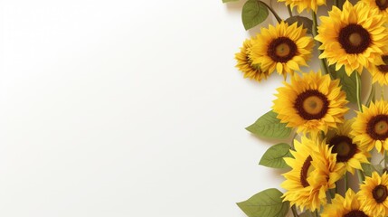 sunflowers promo banner white background Created With Generative AI Technology