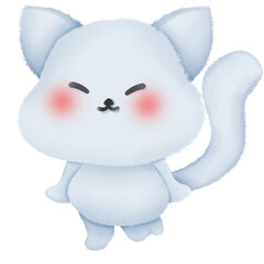 white cat with a eyes