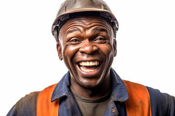 Fototapeta premium a happy mechanic isolated over white background with Generative AI