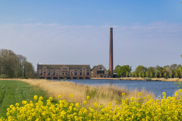 Fototapeta na wymiar Ir. D. F. Woudagemaal is the largest steam pumping station ever built in world, UNESCO site, Lemmer, Friesland, Netherlands
