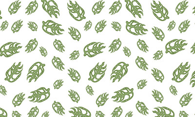Fototapeta premium Seamless pattern with monstera leaves on a white background.