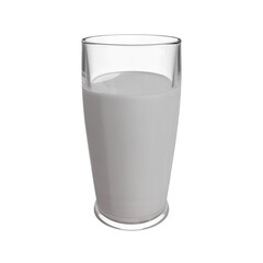 Glass of milk isolated on transparent background, png