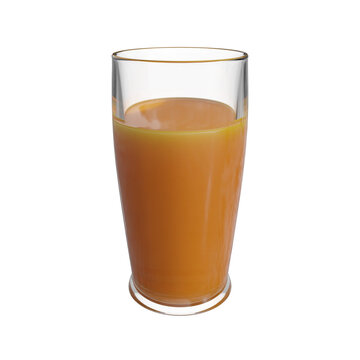 Glass of orange juice isolated on transparent background, png