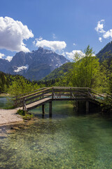 Fototapeta na wymiar Jasna pond near Kranjska Gora, Triglavski national park, Slovenia