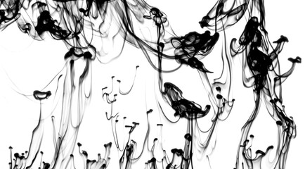 Movement of liquid black ink drops of black ink