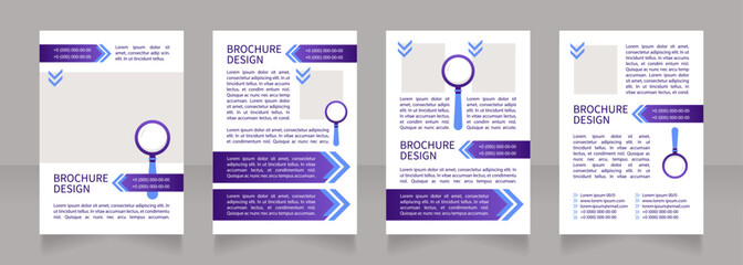 Employee searching tips and strategies blank brochure layout design. Vertical poster template set with empty copy space for text. Premade corporate reports collection. Editable flyer 4 paper pages
