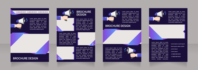 Searching for head of department blank brochure layout design. Vertical poster template set with empty copy space for text. Premade corporate reports collection. Editable flyer 4 paper pages