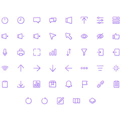 Vector of Essential UI 2 Icon Set Thin Gradient. Perfect for user interface, new application.