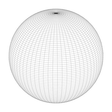 Wireframe sphere globe icon design illustration.