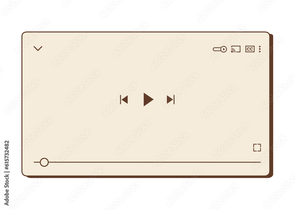 Fototapete vector y2k video player window. nostalgic ui. retro computer interface. multimedia frame layout with