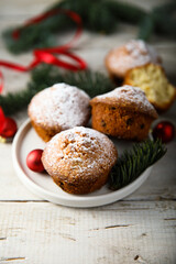 Festive homemade muffins with spices