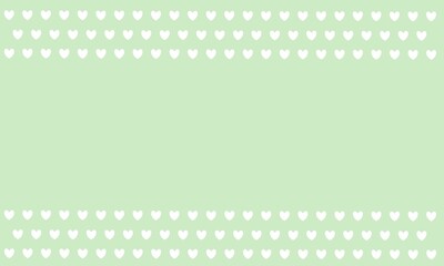green pastal  background with white hearts , seamless pattern