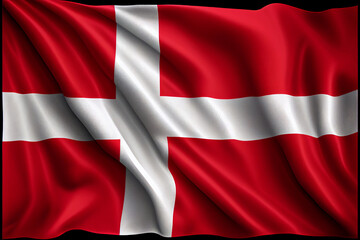 Fototapeta premium Denmark flag silk. AI Generated