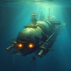Fototapeta na wymiar submarine, rescue operation, great depth, ai generative