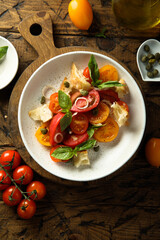 Traditional homemade bread salad with tomatoes	