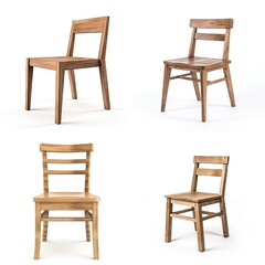 wood chair on white background
