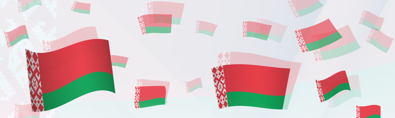 Belarus flag-themed abstract design on a banner. Abstract background design with National flags.