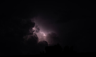 lightning during a storm in summer 2023