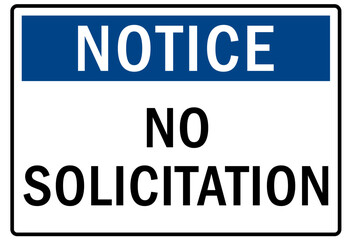 No soliciting warning sign and labels no solicitation - obrazy, fototapety, plakaty