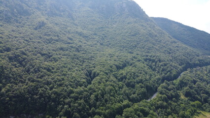 Tara River and bridge, Montenegro. Aerial view.