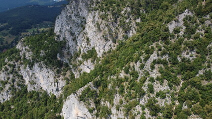 Tara River and bridge, Montenegro. Aerial view.