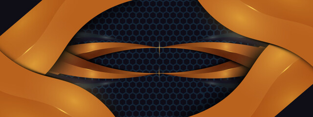Modern Tech Dark Background with Orange Shape Element Combination. Graphic Design Element.