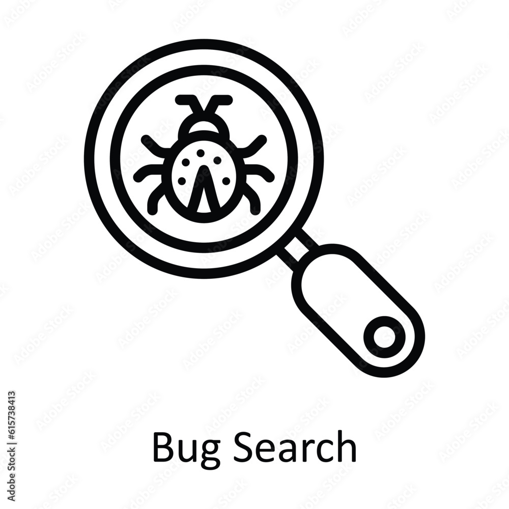 Aufkleber bug search vector outline icon design illustration. cyber security symbol on white background eps 10