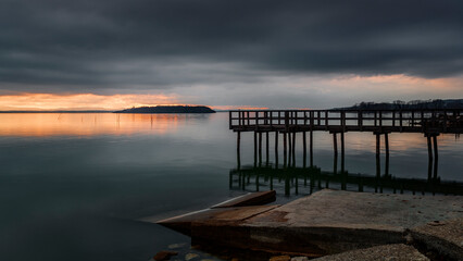 Fototapeta na wymiar sunset over Lake Trasimeno, Lake Trasimeno, Perugia, Umbria, Italy, Western Europe, Europe