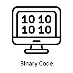 Binary Code  Vector  outline Icon Design illustration. Cyber security  Symbol on White background EPS 10 File