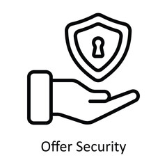 Offer Security Vector  outline Icon Design illustration. Cyber security  Symbol on White background EPS 10 File