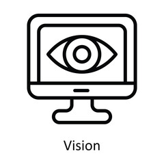 Vision Vector  outline Icon Design illustration. Cyber security  Symbol on White background EPS 10 File