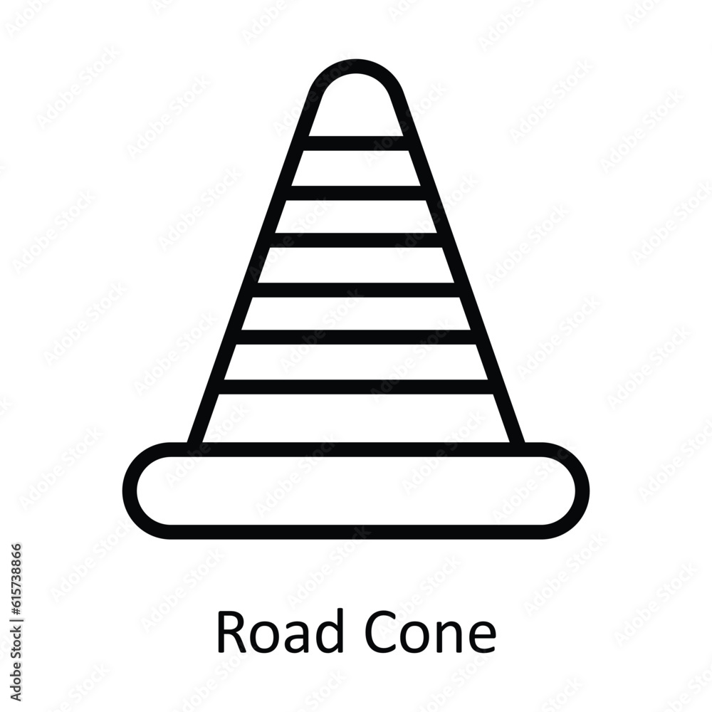 Poster road cone vector outline icon design illustration. cyber security symbol on white background eps 10 