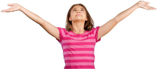 Portrait of a Young Girl with Arms Open