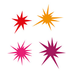 Abstract spiky shape set. Vector illustration. stock image.