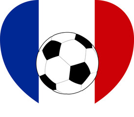 France French Flag Soccer Football Heart