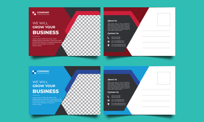 Naklejka premium Corporate postcard design template. Corporate Business Postcard Template Design