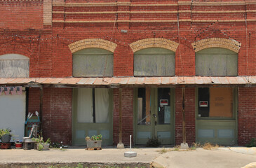 Fototapeta na wymiar Historic Building Detail Located in Downtown Granger Texas