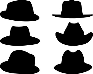 Set of Fedora Silhouette