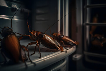 Cockroaches in the House. Generative AI - obrazy, fototapety, plakaty