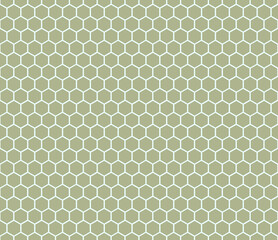 Seamless green honeycomb pattern. Endless honey comb hexagon pattern.