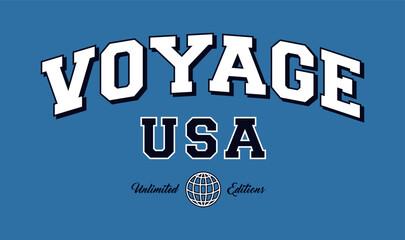 Vintage typography college varsity voyage for graphic tee t shirt and sweatshirt . - obrazy, fototapety, plakaty