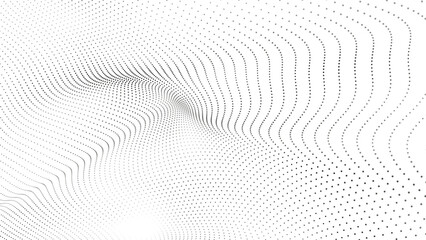 Technology background. Abstract digital particle wave. Futuristic dotted wave. Network connection structure. 3D rendering. Vector illustration.
