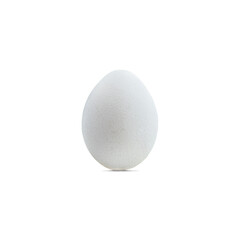 white chicken egg on a white background, isolated on a white background