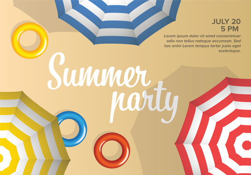 Summer beach party invitation