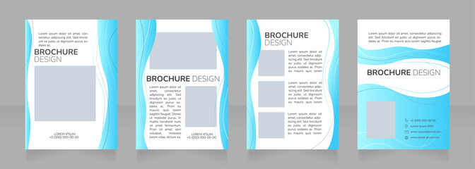 Health care service blank brochure design. Template set with copy space for text. Premade corporate reports collection. Editable 4 paper pages. Nunito Bold, ExtraLight, Light fonts used