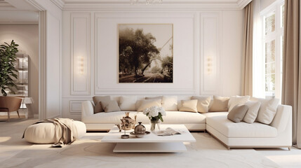 Modern living room in neoclassical style